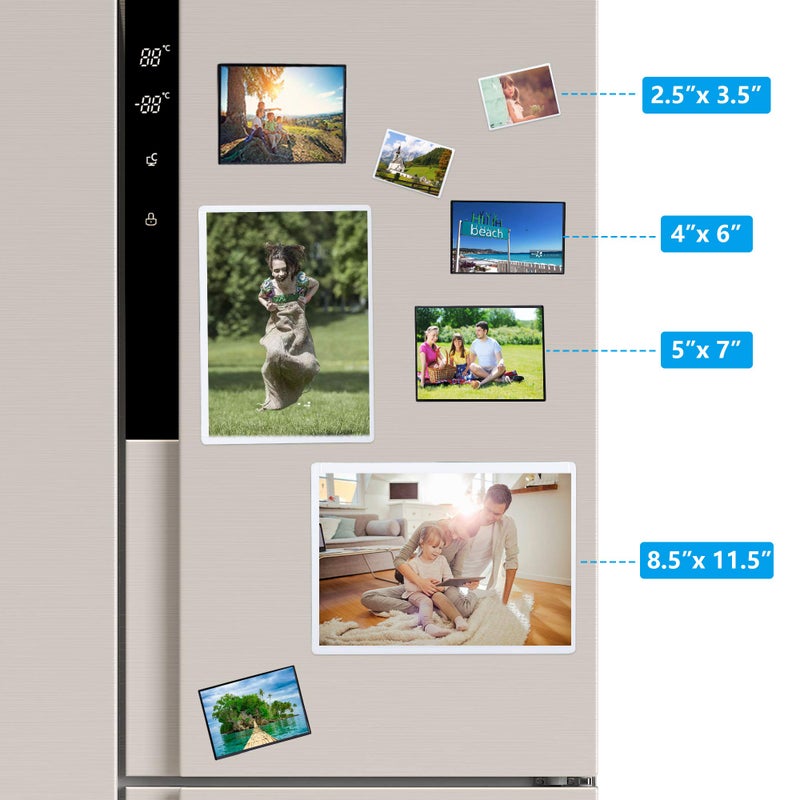 Tebik 15 Pack Magnetic Picture Frames, Holds 8.5 x 11 Inches Photos Pictures, A4 Size White Magnetic Photo Frames with Clear Pocket for Refrigerator,Fridge, Locker, Office Cabinet - Image 5